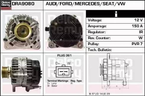 Remy DRA9080 - Генератор autosila-amz.com