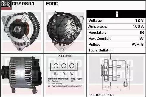 Remy DRA9891 - Генератор autosila-amz.com