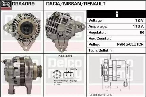 Remy DRA4099 - Генератор autosila-amz.com