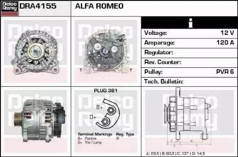 Remy DRA4155 - Генератор autosila-amz.com