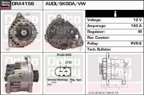 Remy DRA4156 - Генератор autosila-amz.com