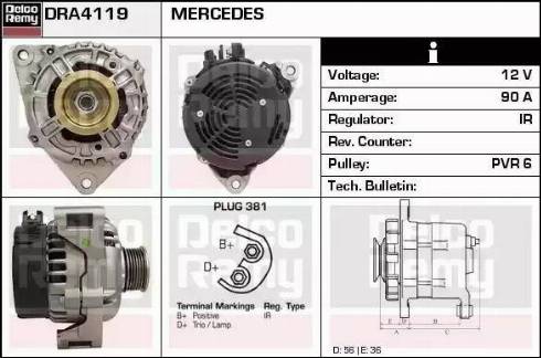 Remy DRA4119 - Генератор autosila-amz.com