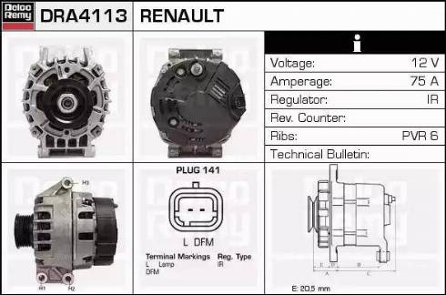 Remy DRA4113 - Генератор autosila-amz.com