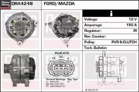 Remy DRA4248 - Генератор autosila-amz.com