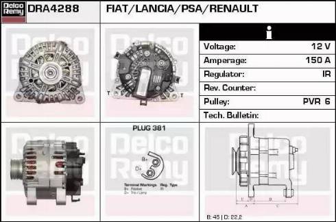 Remy DRA4288 - Генератор autosila-amz.com