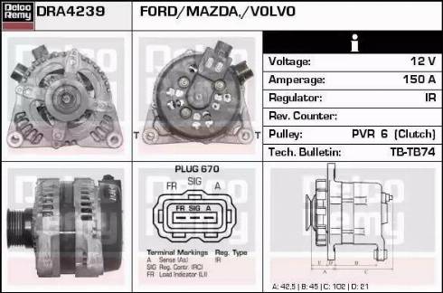 Remy DRA4239 - Генератор autosila-amz.com