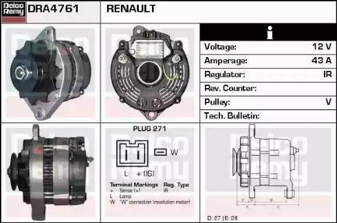 Remy DRA4761 - Генератор autosila-amz.com