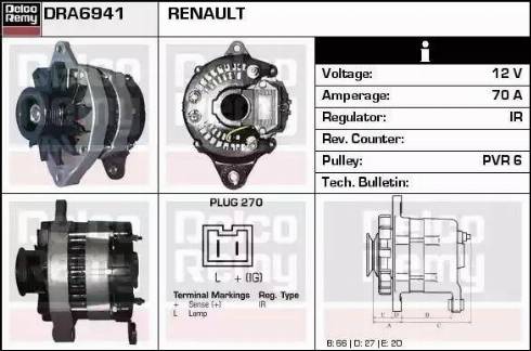 Remy DRA6941 - Генератор autosila-amz.com