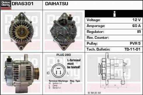 Remy DRA6301 - Генератор autosila-amz.com