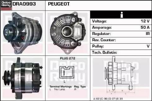 Remy DRA0993 - Генератор autosila-amz.com