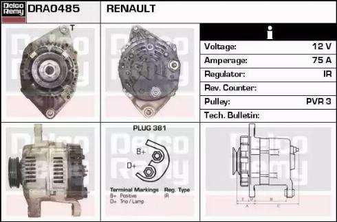 Remy DRA0485 - Генератор autosila-amz.com