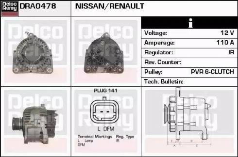 Remy DRA0478 - Генератор autosila-amz.com