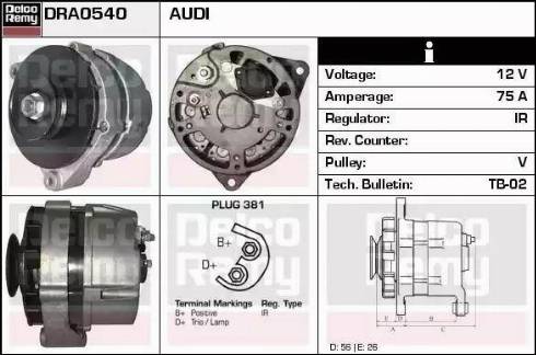 Remy DRA0540 - Генератор autosila-amz.com