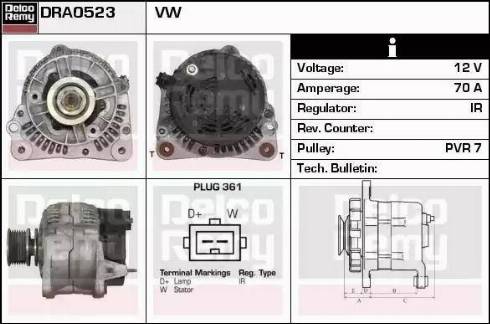 Remy DRA0523 - Генератор autosila-amz.com