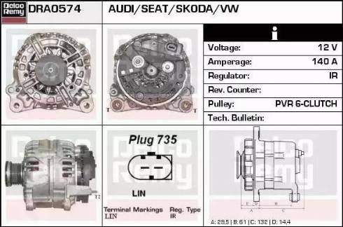 Remy DRA0574 - Генератор autosila-amz.com