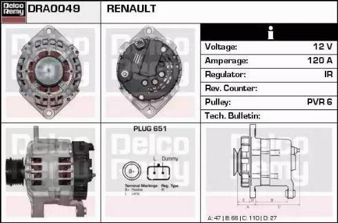 Remy DRA0049 - Генератор autosila-amz.com