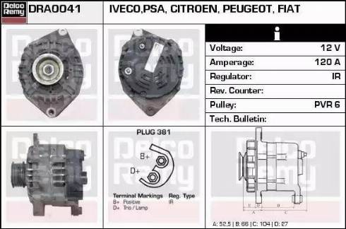 Remy DRA0041 - Генератор autosila-amz.com