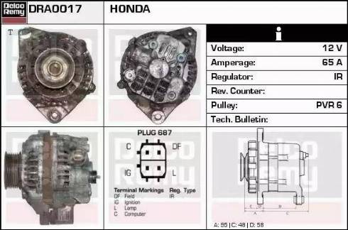 Remy DRA0017 - Генератор autosila-amz.com