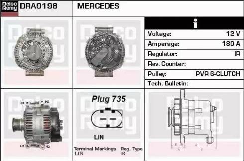 Remy DRA0198 - Генератор autosila-amz.com