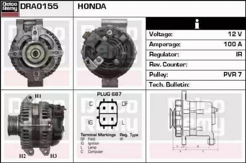 Remy DRA0155 - Генератор autosila-amz.com