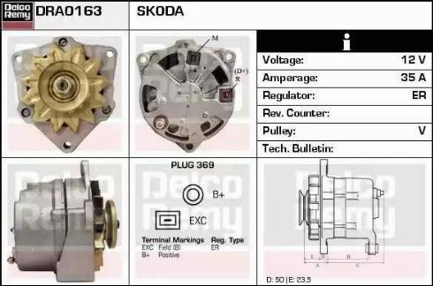 Remy DRA0163 - Генератор autosila-amz.com