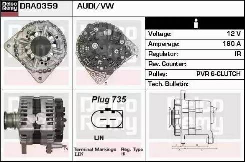 Remy DRA0359 - Генератор autosila-amz.com