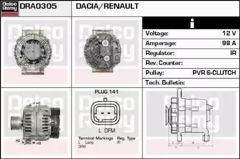 Remy DRA0305 - Генератор autosila-amz.com