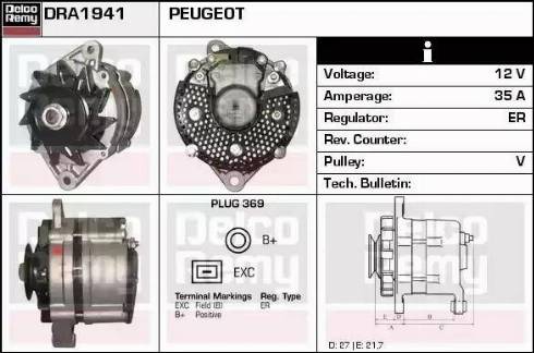 Remy DRA1941 - Генератор autosila-amz.com