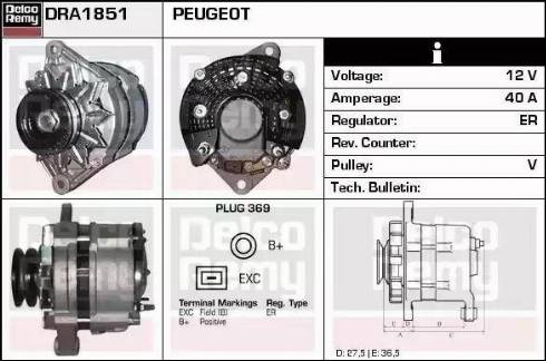 Remy DRA1851 - Генератор autosila-amz.com