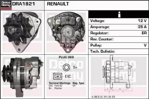 Remy DRA1821 - Генератор autosila-amz.com