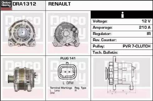 Remy DRA1312 - Генератор autosila-amz.com