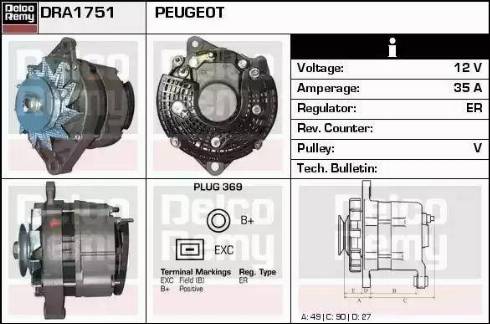 Remy DRA1751 - Генератор autosila-amz.com