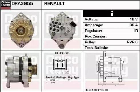 Remy DRA3955 - Генератор autosila-amz.com