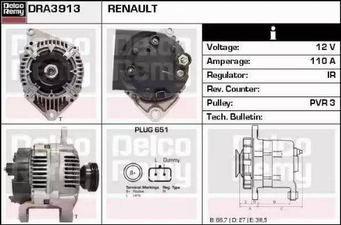 Remy DRA3913 - Генератор autosila-amz.com