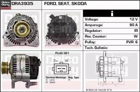 Remy DRA3935 - Генератор autosila-amz.com