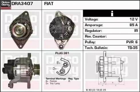 Remy DRA3407 - Генератор autosila-amz.com