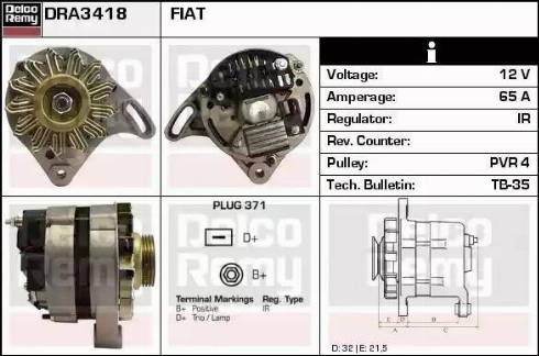 Remy DRA3418 - Генератор autosila-amz.com