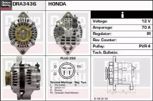 Remy DRA3436 - Генератор autosila-amz.com