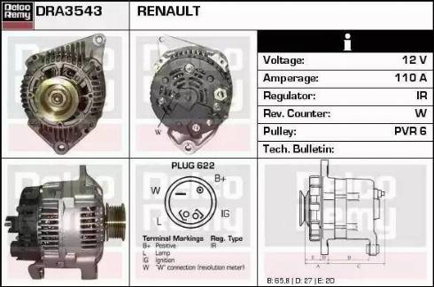 Remy DRA3543 - Генератор autosila-amz.com