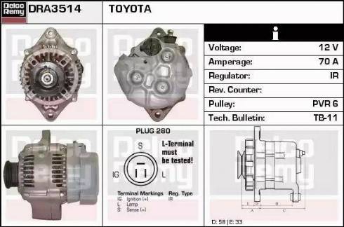 Remy DRA3514 - Генератор autosila-amz.com