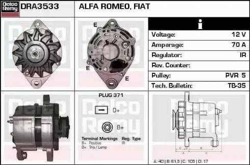 Remy DRA3533 - Генератор autosila-amz.com