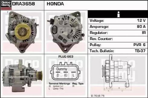 Remy DRA3658 - Генератор autosila-amz.com