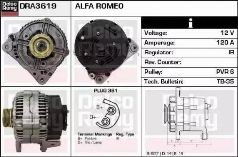 Remy DRA3619 - Генератор autosila-amz.com