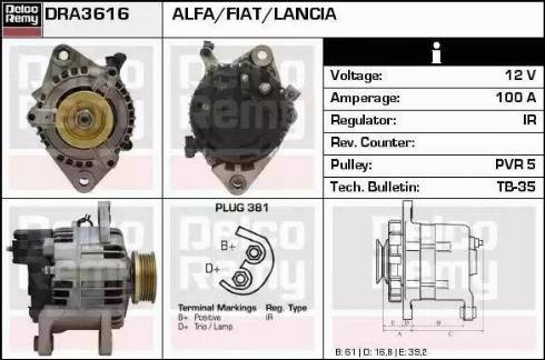 Remy DRA3616 - Генератор autosila-amz.com