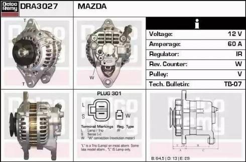 Remy DRA3027 - Генератор autosila-amz.com