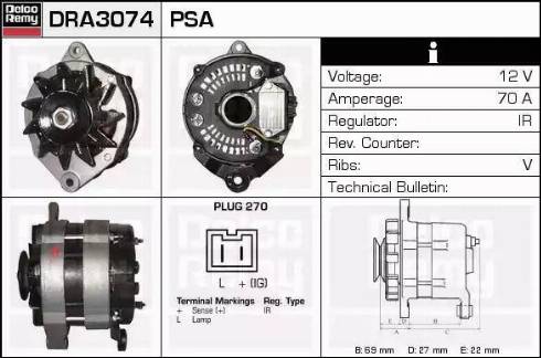 Remy DRA3074 - Генератор autosila-amz.com