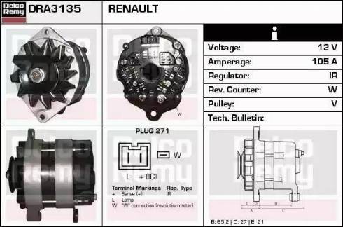 Remy DRA3135 - Генератор autosila-amz.com