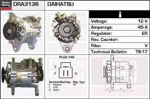 Remy DRA3138 - Генератор autosila-amz.com