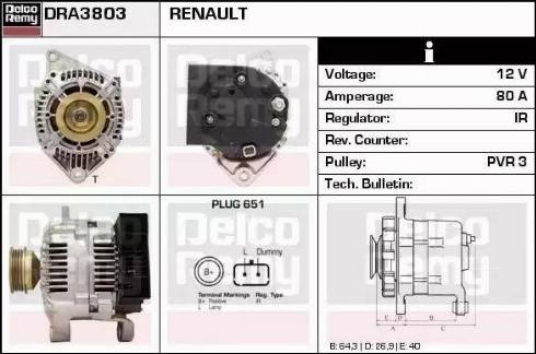 Remy DRA3803 - Генератор autosila-amz.com