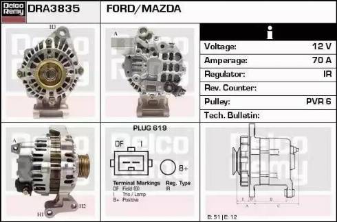 Remy DRA3835 - Генератор autosila-amz.com